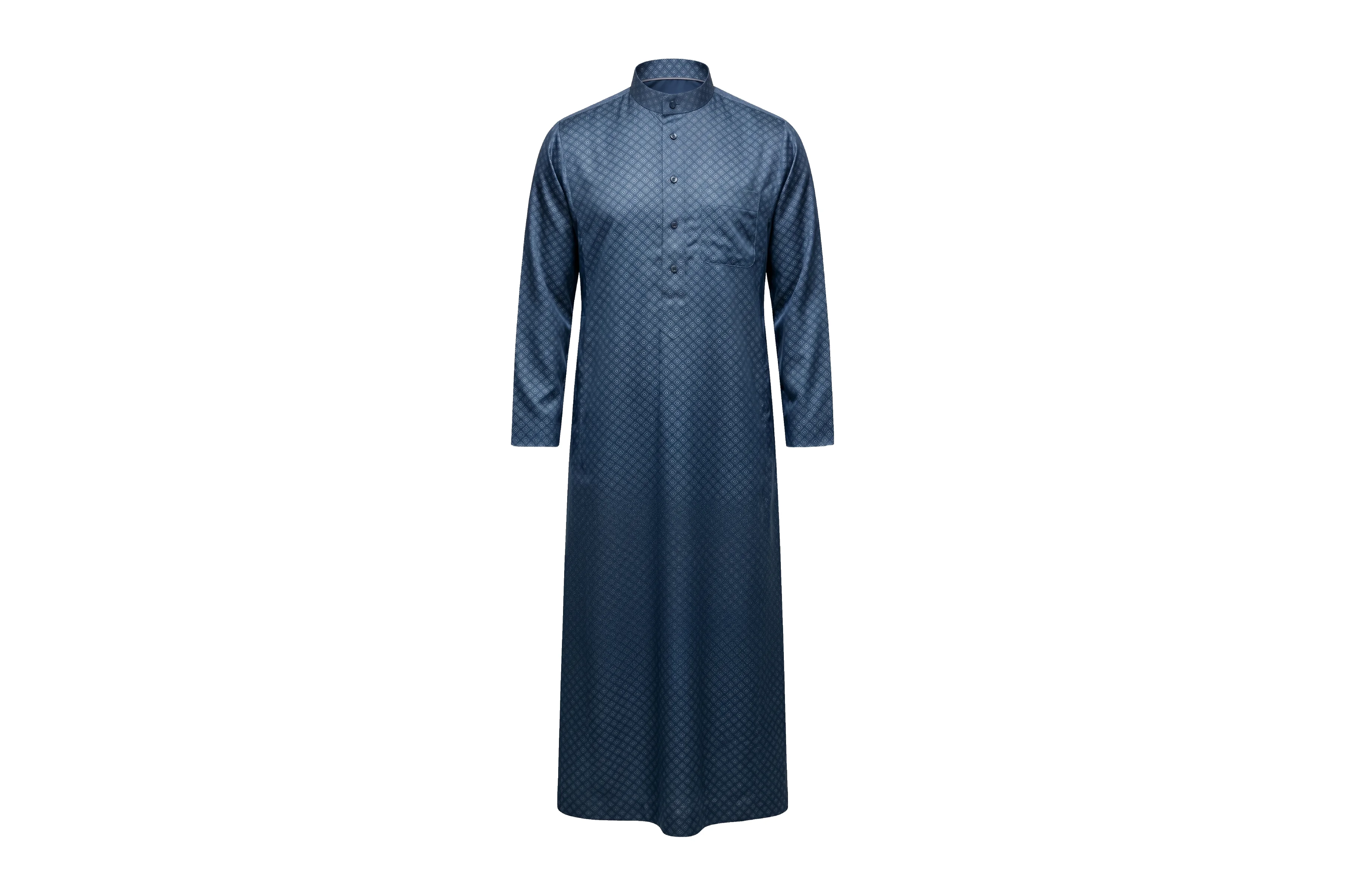 Hasil jahitan gamis pria warna biru kustom - Koleksi Penjahit Denis